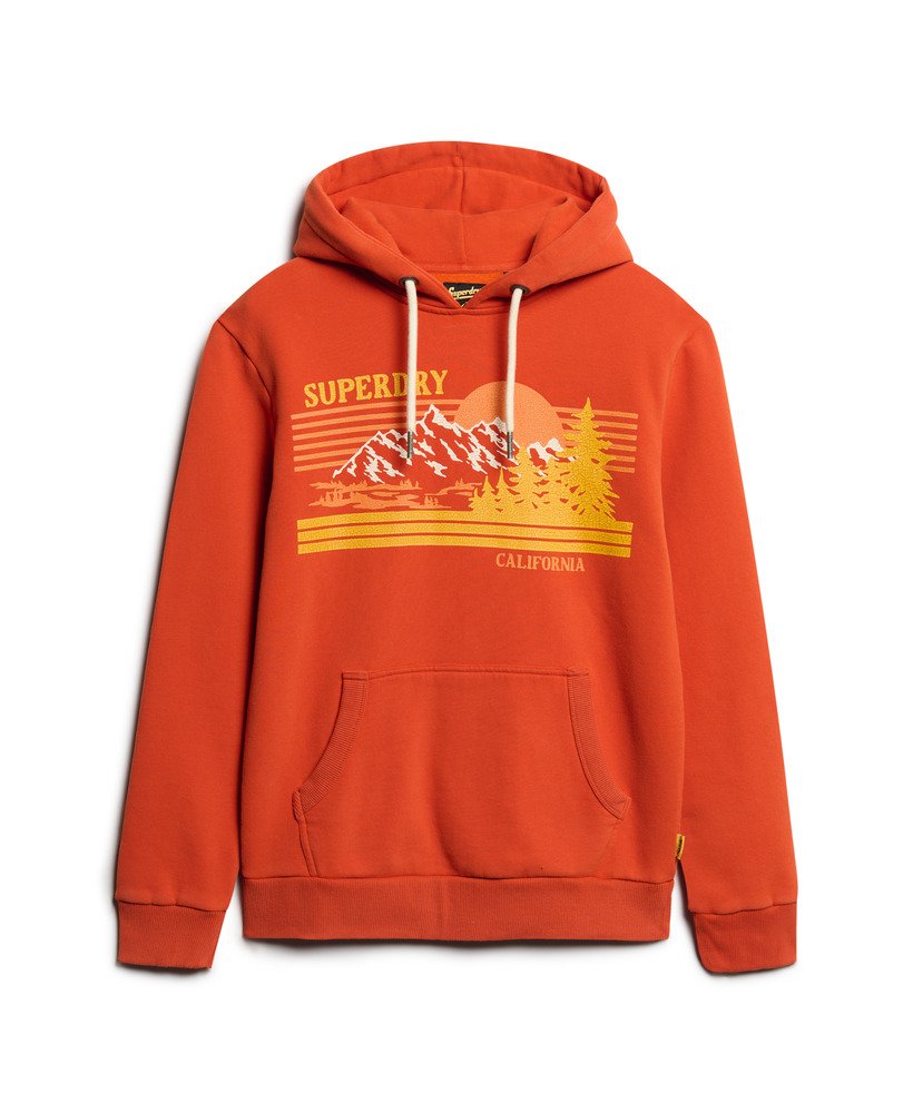 hoodie met grafische strepen voor buiten in denim co. roestbruin.