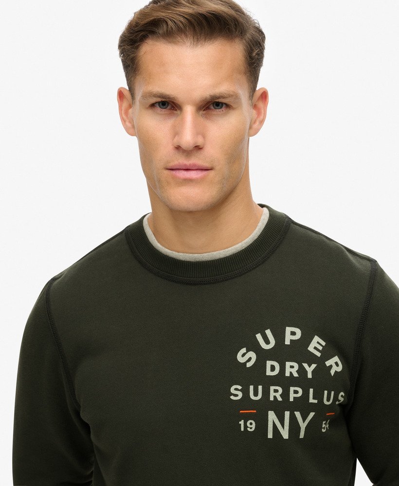 surplus graphic crew sweatshirt in gewassen zwart