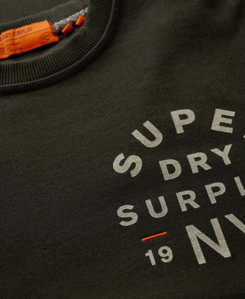 surplus graphic crew sweatshirt in gewassen zwart