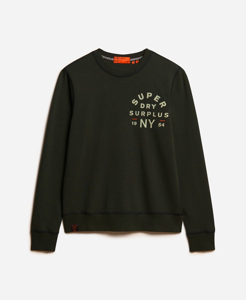 surplus graphic crew sweatshirt in gewassen zwart