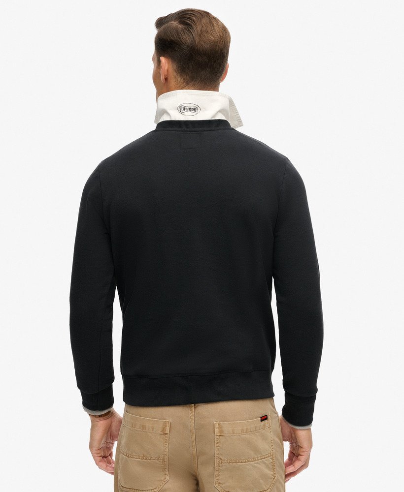 outdoors graphic crew sweatshirt in nero black marl