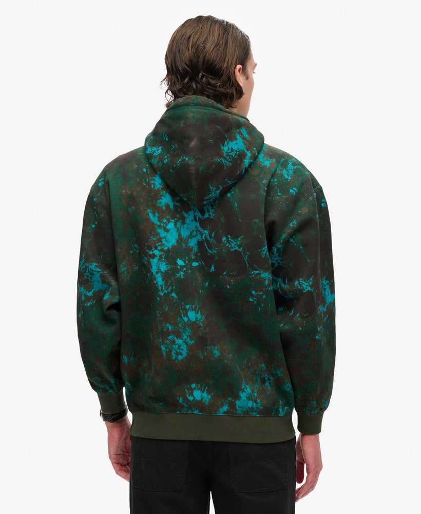 utility camo logo loose hoodie in bali marble