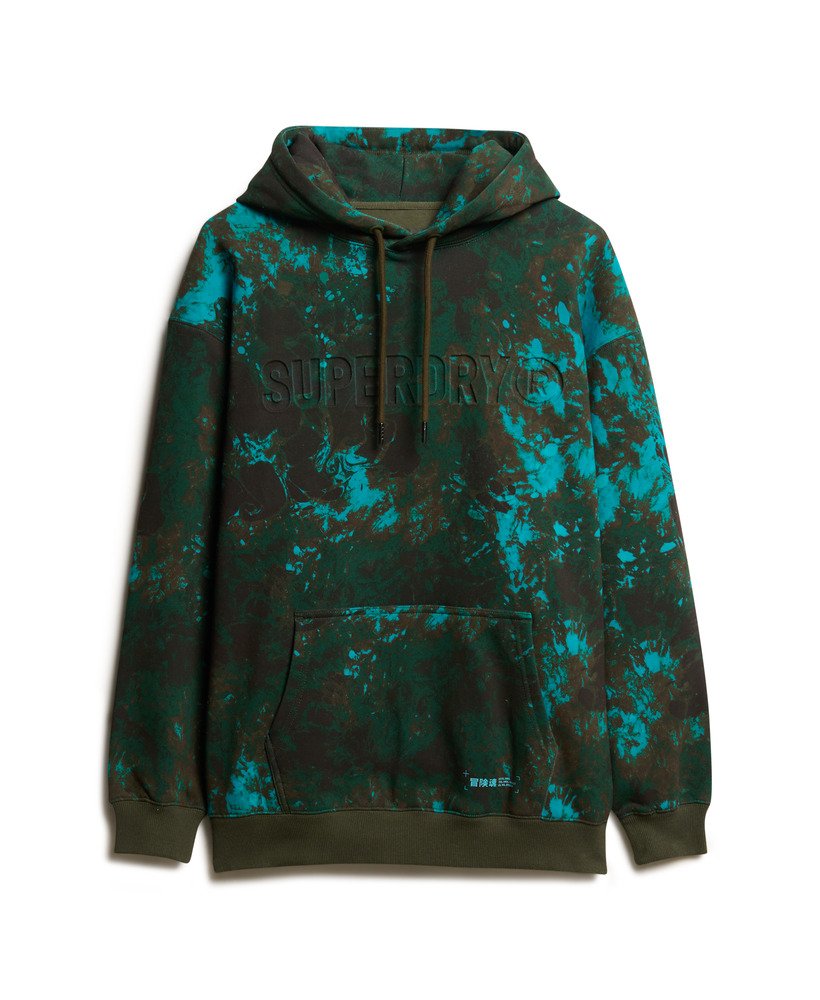 utility camo logo loose hoodie in bali marble