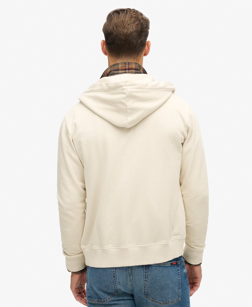 essential logo washed zip hoodie in washed chalk
