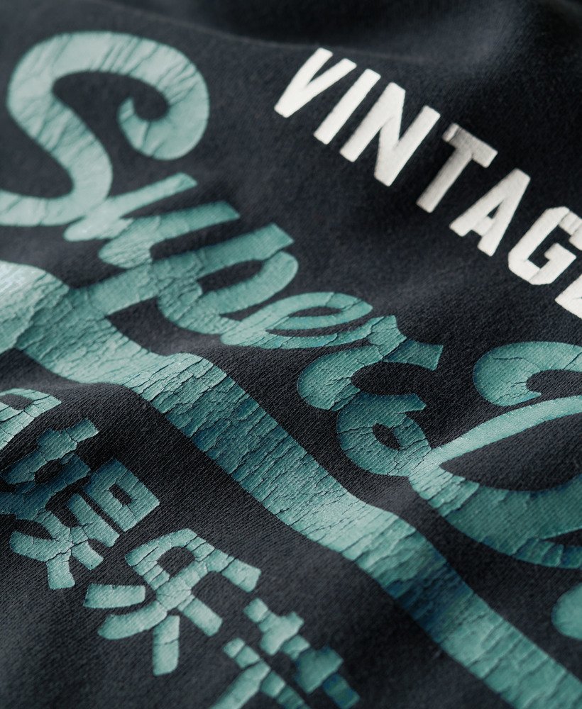 duo vintage logo hoodie in gitzwart