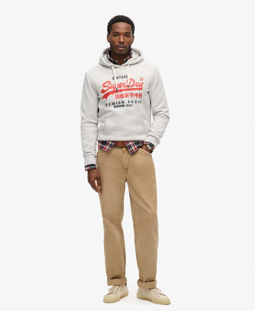 duo vintage logo hoodie in glacier grey marl