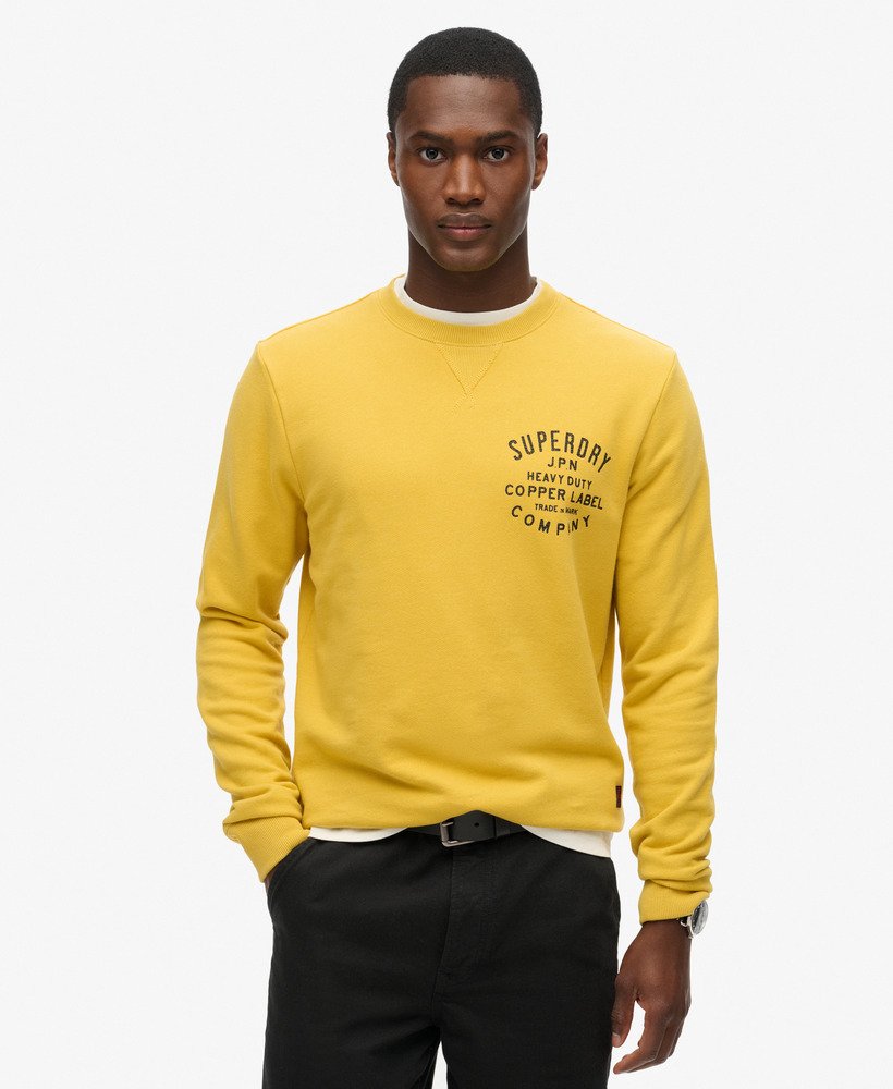 copper label graphic crew sweatshirt in pigmentgeel