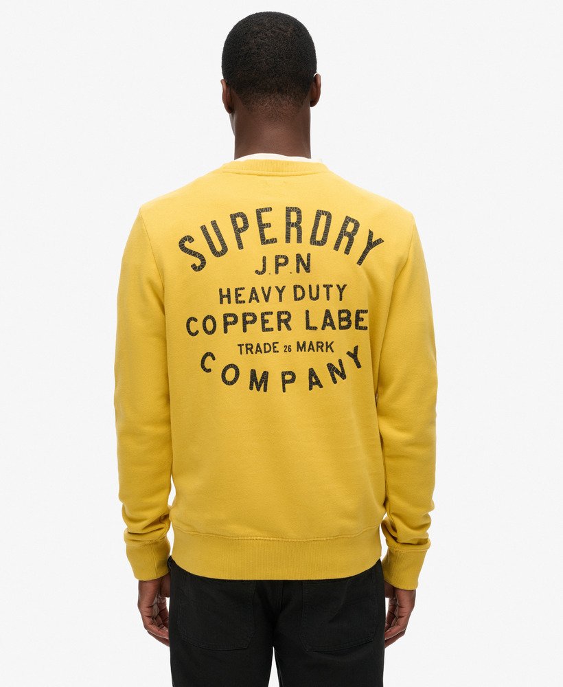 copper label graphic crew sweatshirt in pigmentgeel