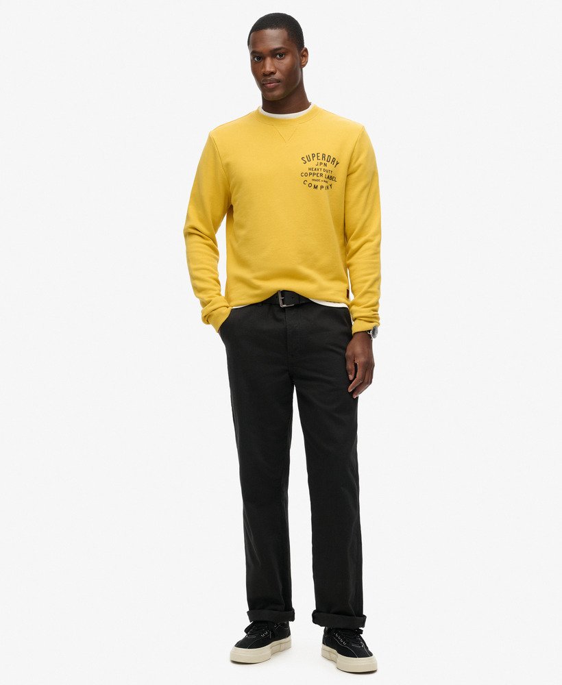 copper label graphic crew sweatshirt in pigmentgeel