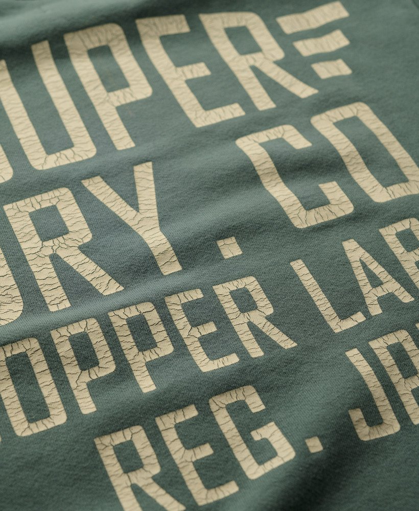 copper label graphic crew sweatshirt in drius green