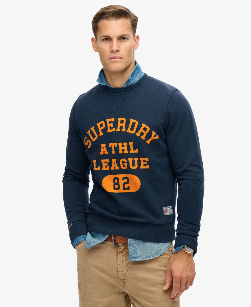 sportieve bedrukte sweater in eclipse navy