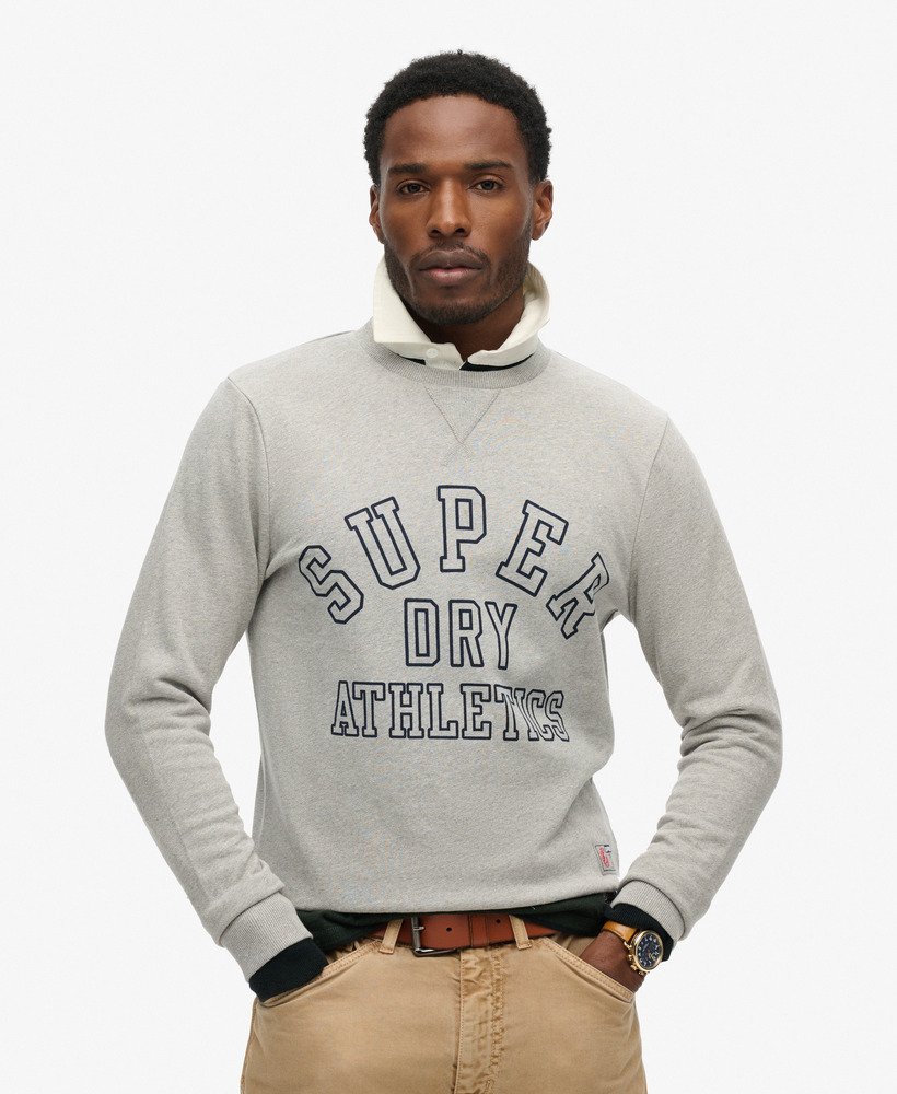 sportieve bedrukte sweater in sportief grijs gemêleerd