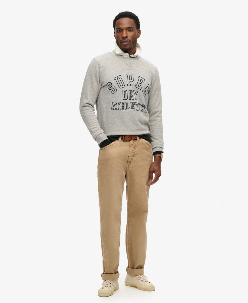 sportieve bedrukte sweater in sportief grijs gemêleerd