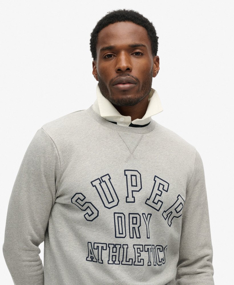 sportieve bedrukte sweater in sportief grijs gemêleerd
