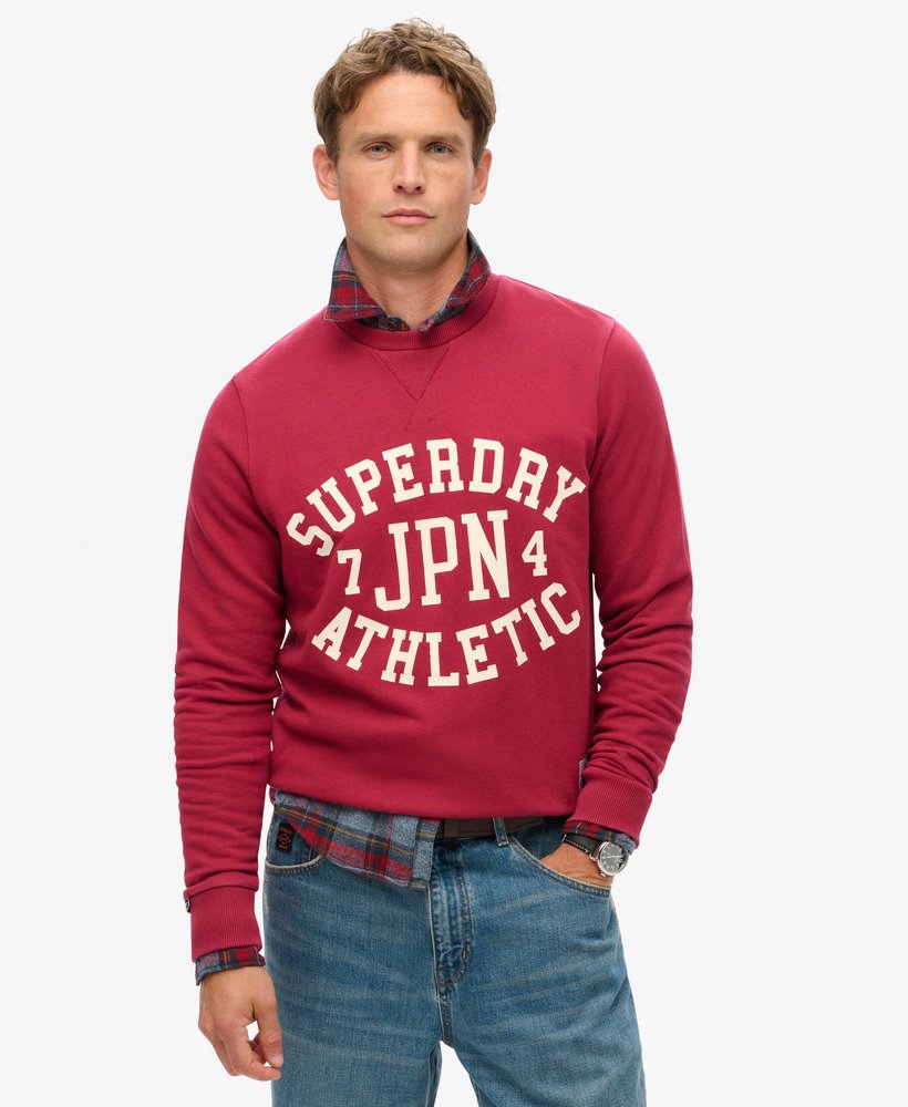 sportieve bedrukte sweater in bordeauxrood