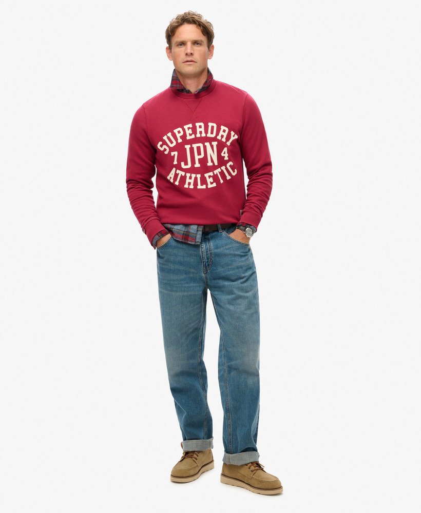 sportieve bedrukte sweater in bordeauxrood