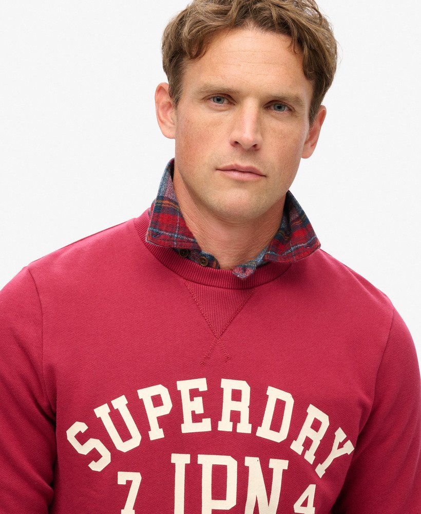 sportieve bedrukte sweater in bordeauxrood
