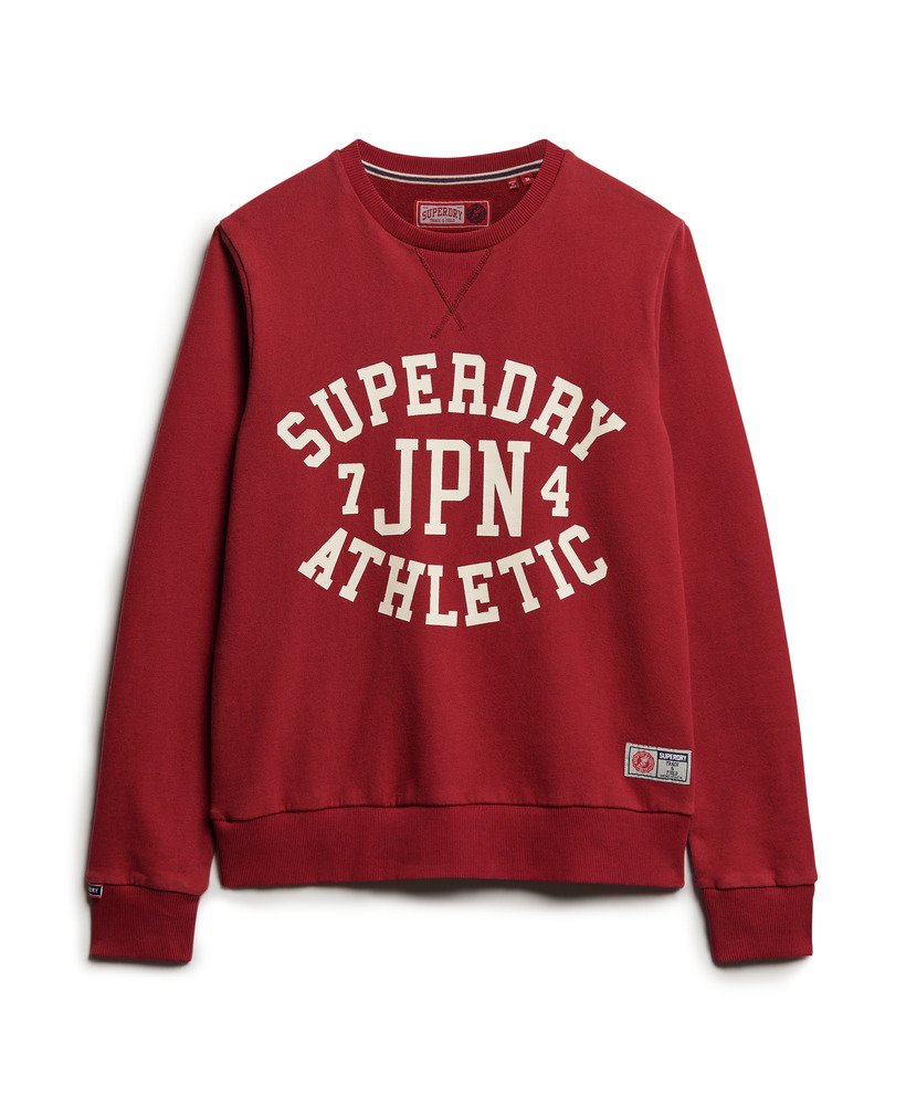 sportieve bedrukte sweater in bordeauxrood