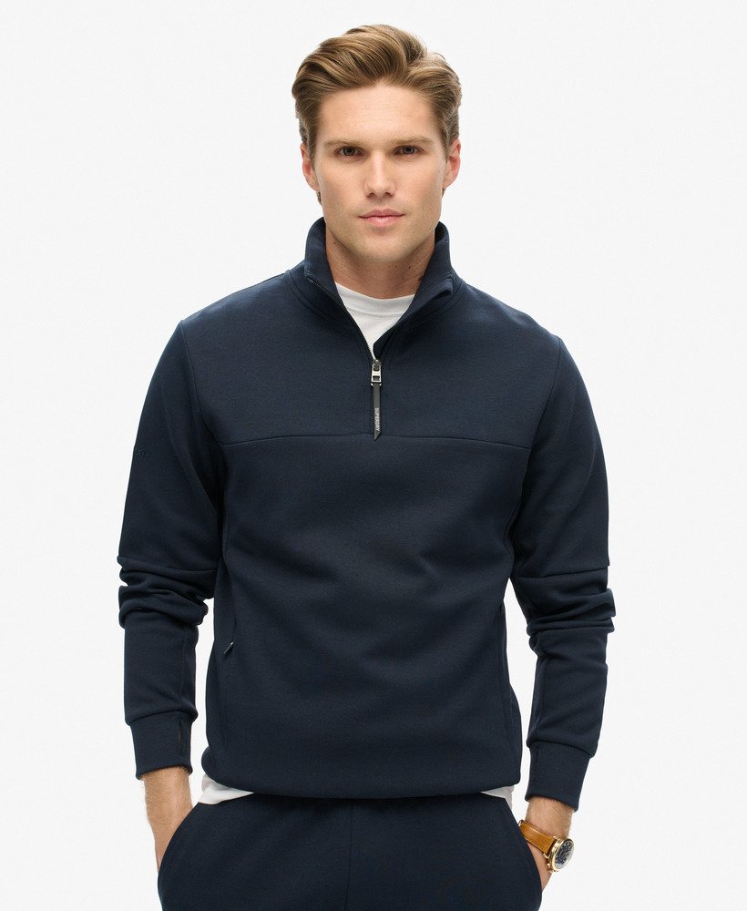 tech loose half zip sweatshirt in diepblauw