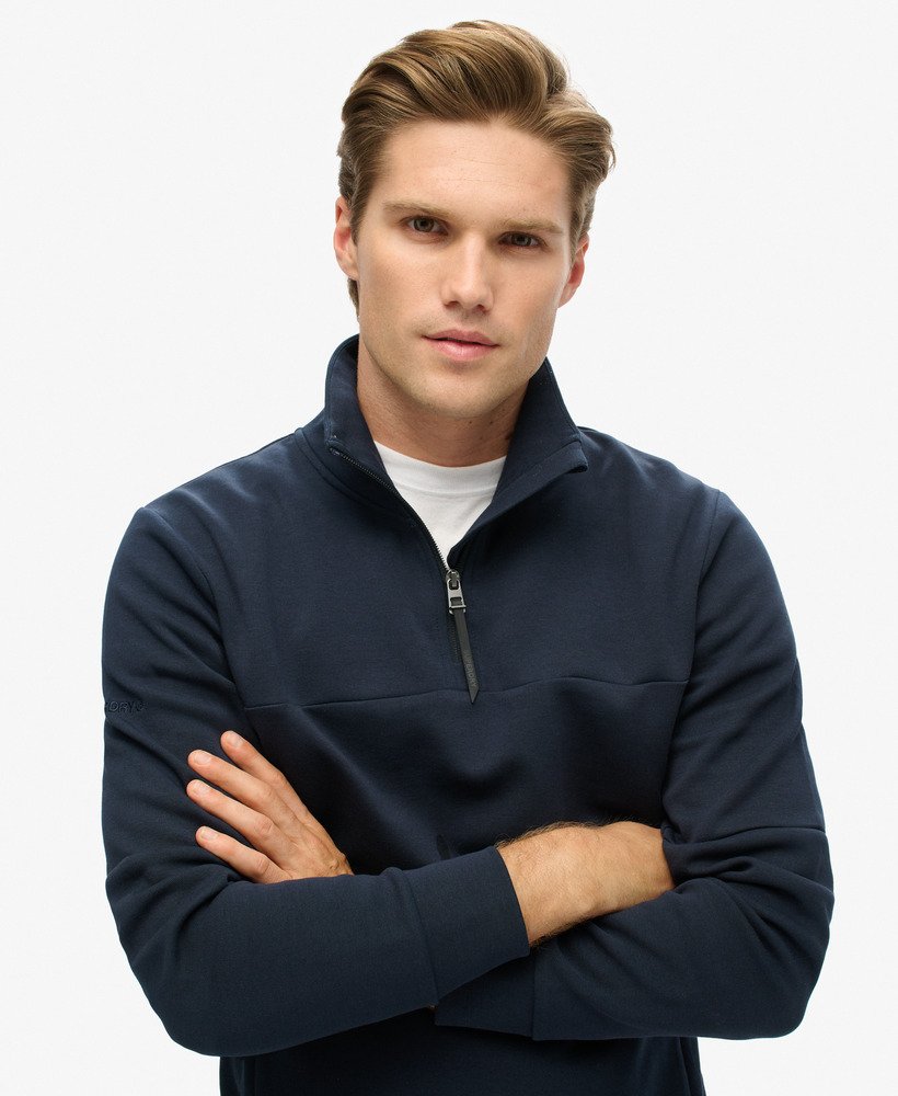 tech loose half zip sweatshirt in diepblauw