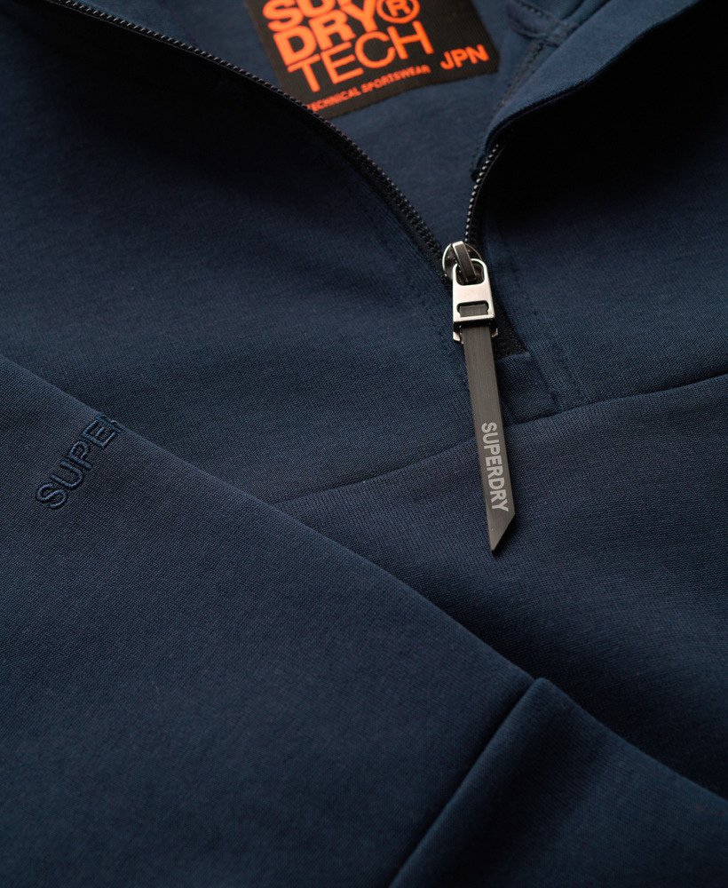 tech loose half zip sweatshirt in diepblauw