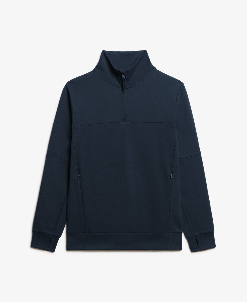 tech loose half zip sweatshirt in diepblauw