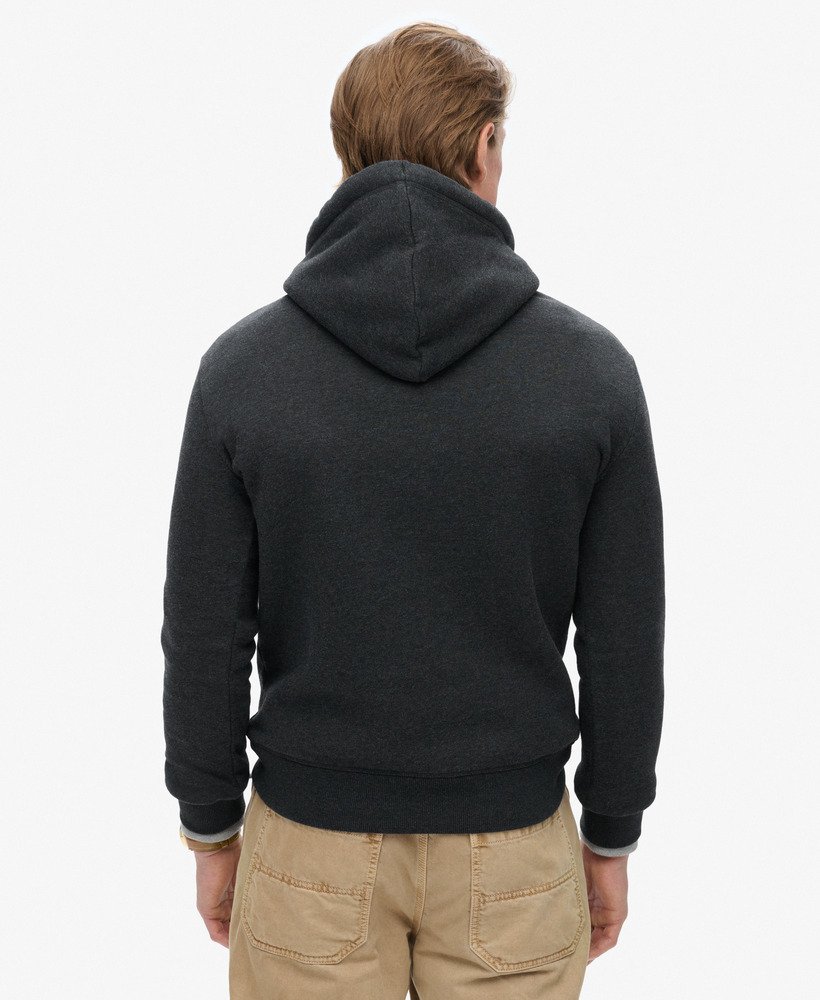 klassieke vintage hoodie met logo in phantom black marl.