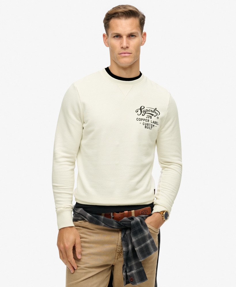 copper label graphic crew sweatshirt in crèmekleur