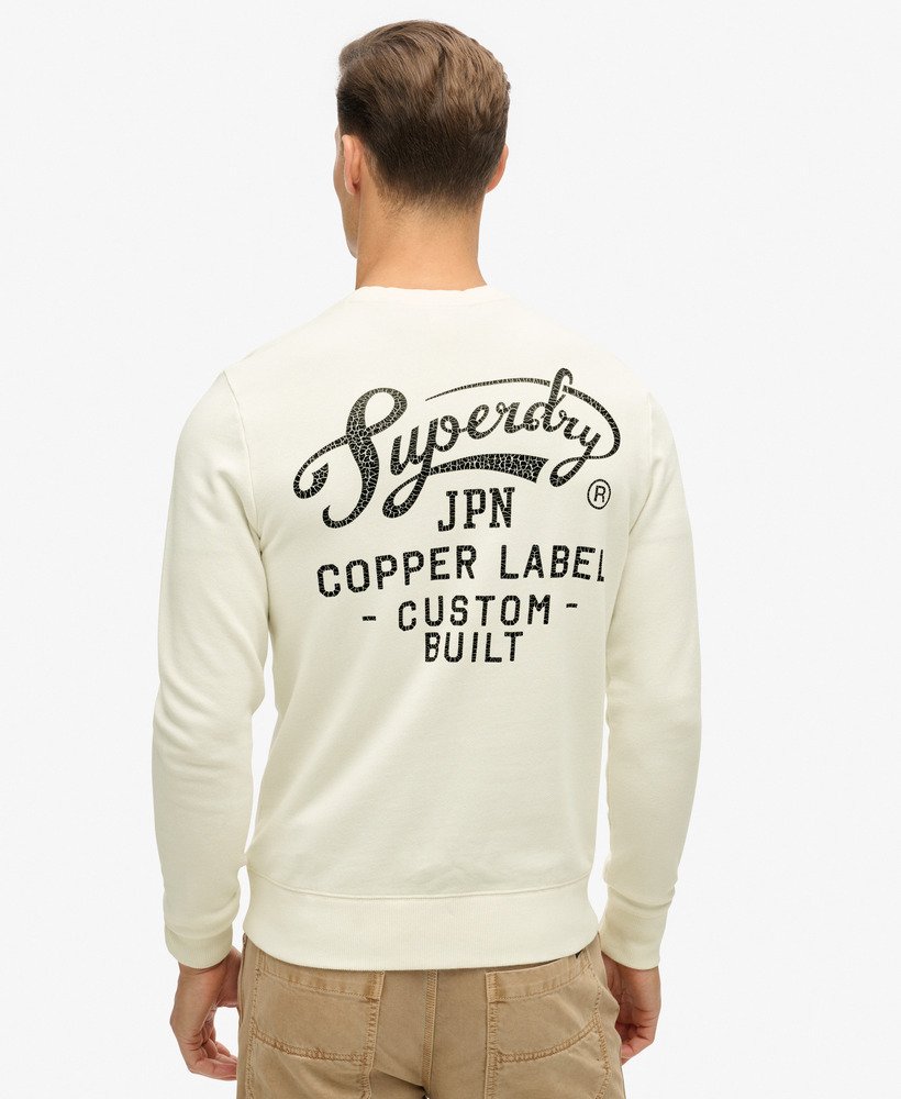 copper label graphic crew sweatshirt in crèmekleur