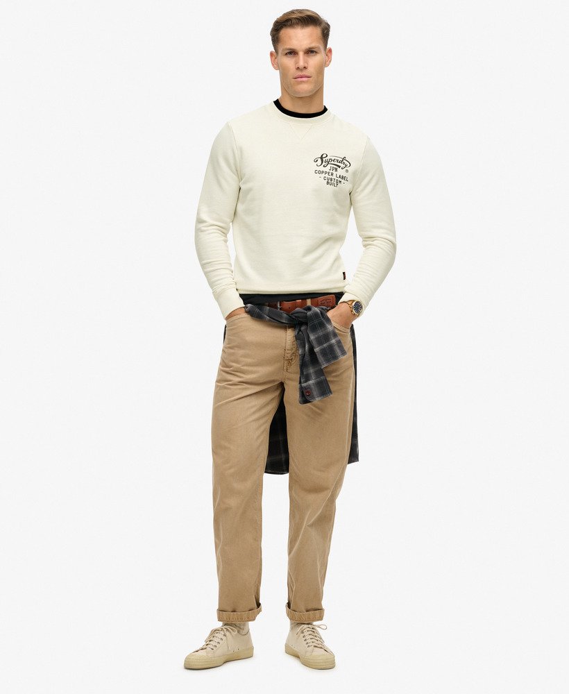 copper label graphic crew sweatshirt in crèmekleur