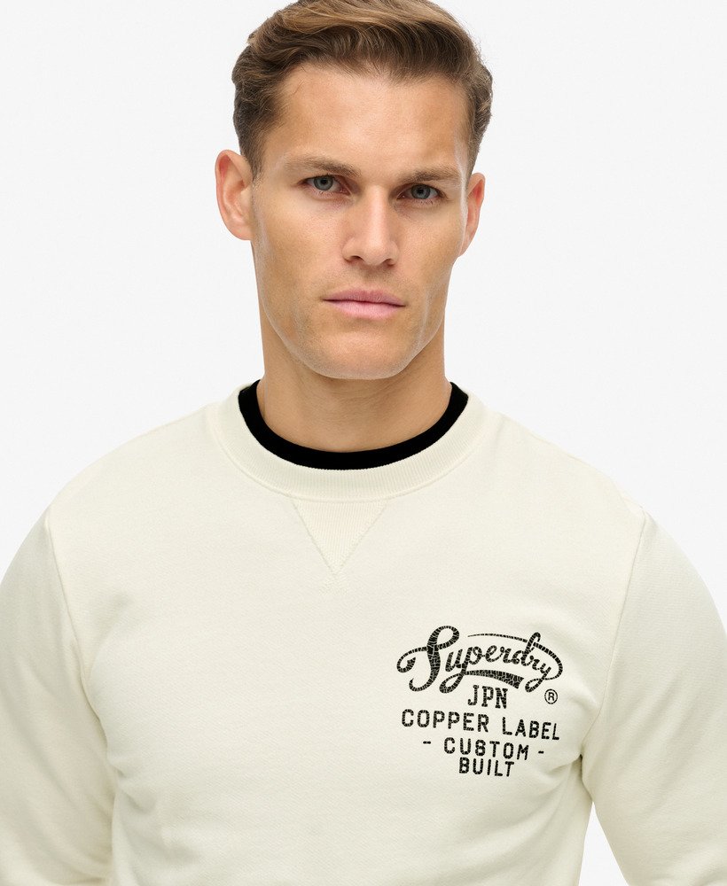 copper label graphic crew sweatshirt in crèmekleur