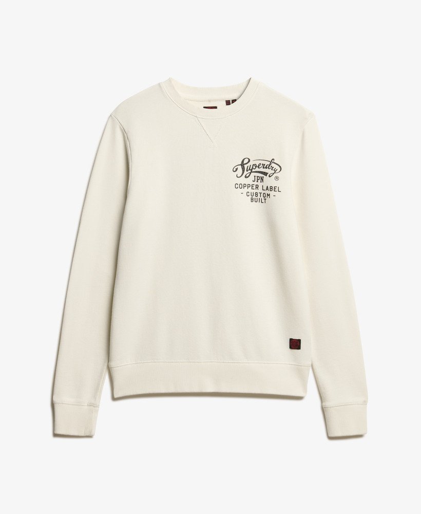 copper label graphic crew sweatshirt in crèmekleur