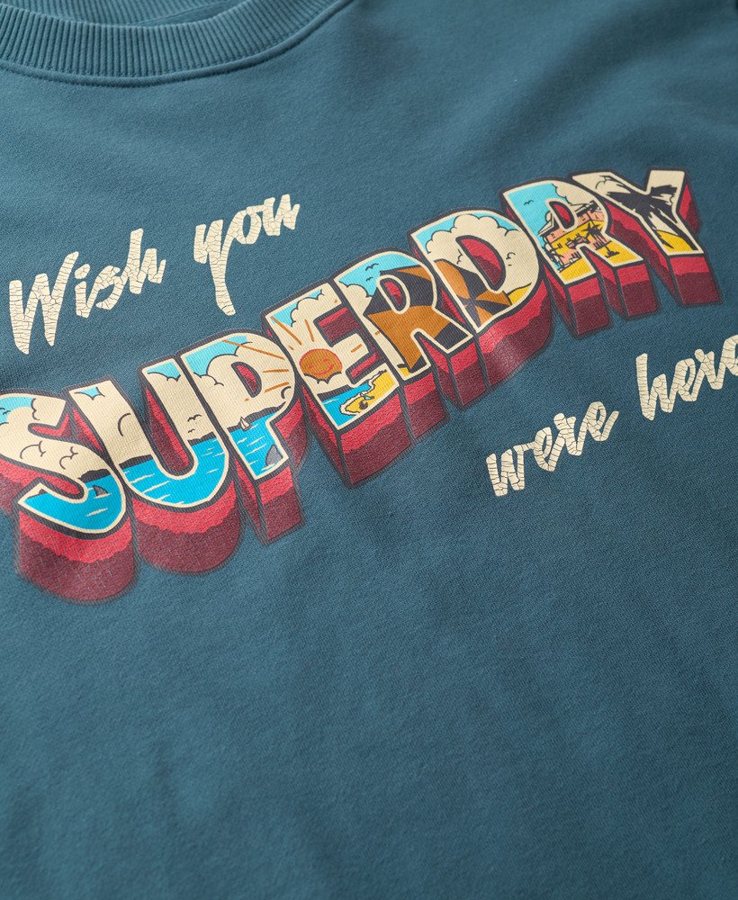 sweatshirt met reisansichtkaartprint in stargazer blue