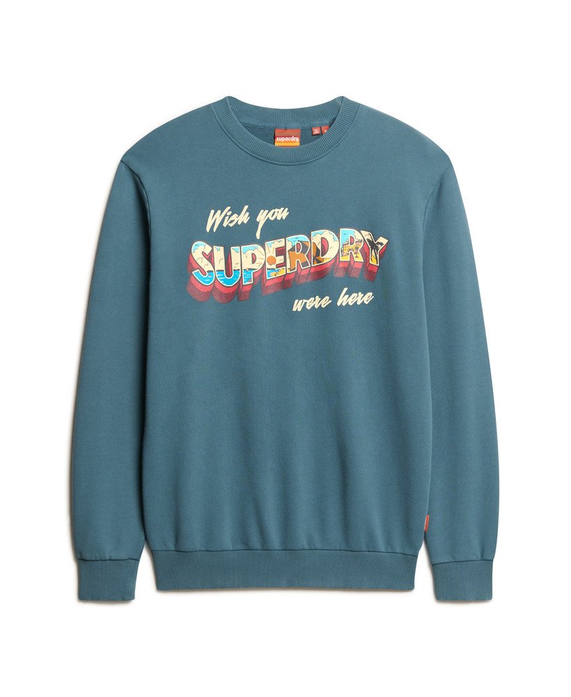 sweatshirt met reisansichtkaartprint in stargazer blue