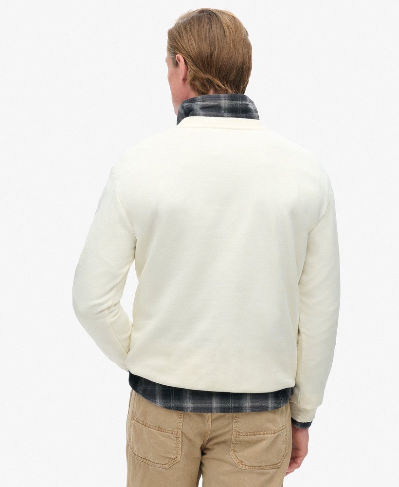 sweatshirt met reispostkaartprint en ronde hals in de kleur solitary star white.