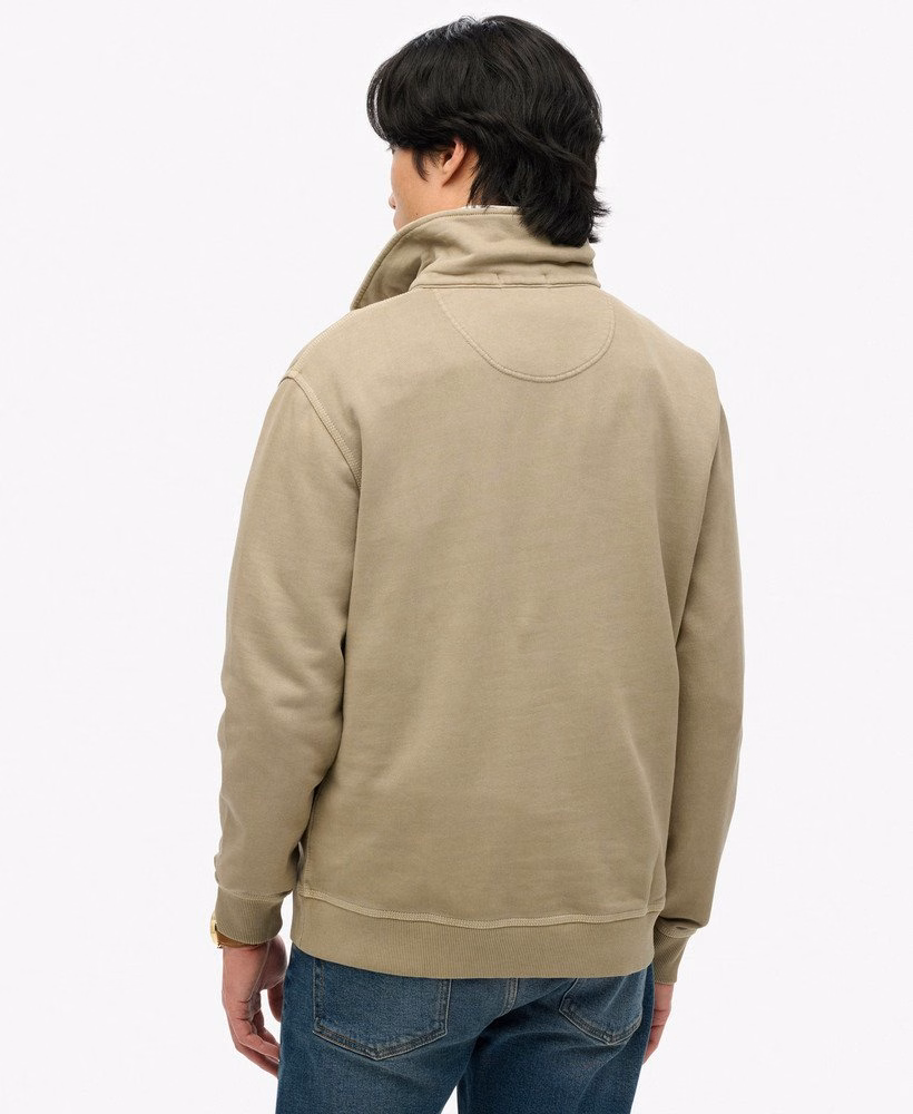 Sweatshirt met contrasterende stiksels en halve rits