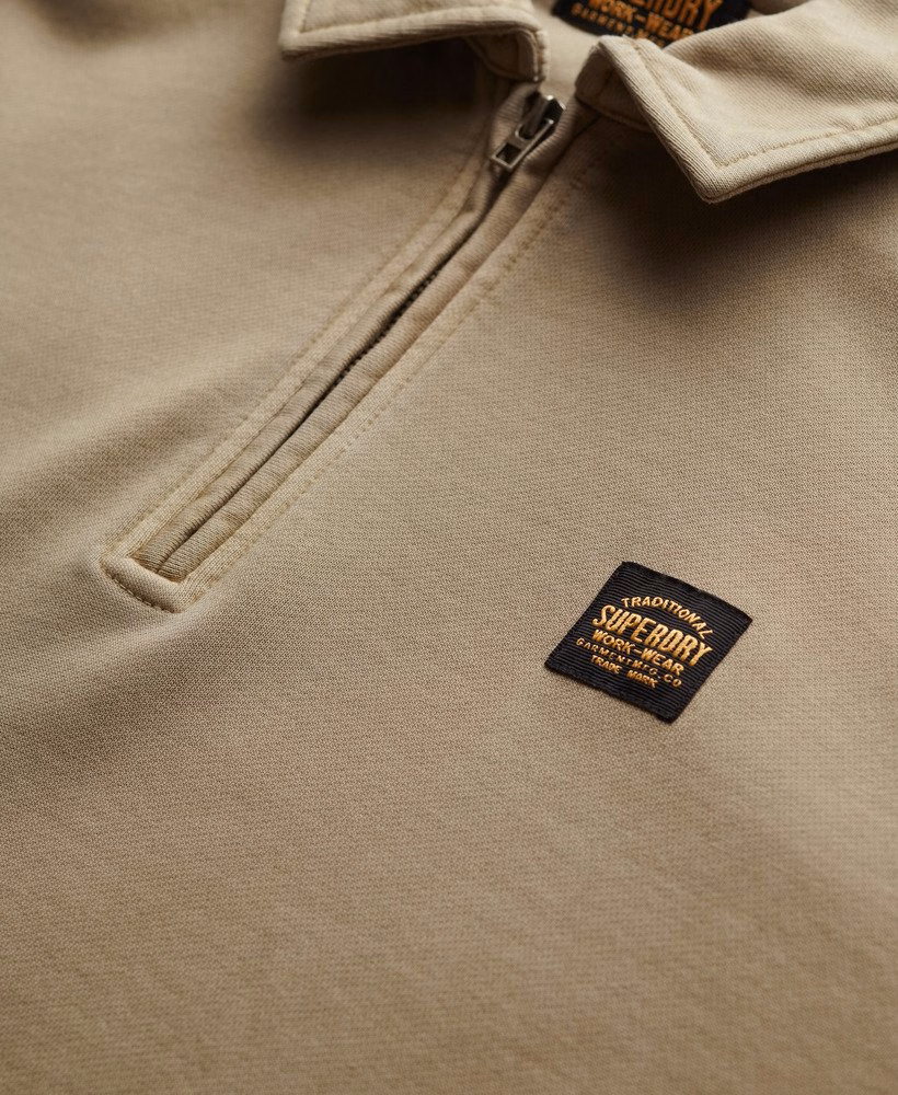 Sweatshirt met contrasterende stiksels en halve rits