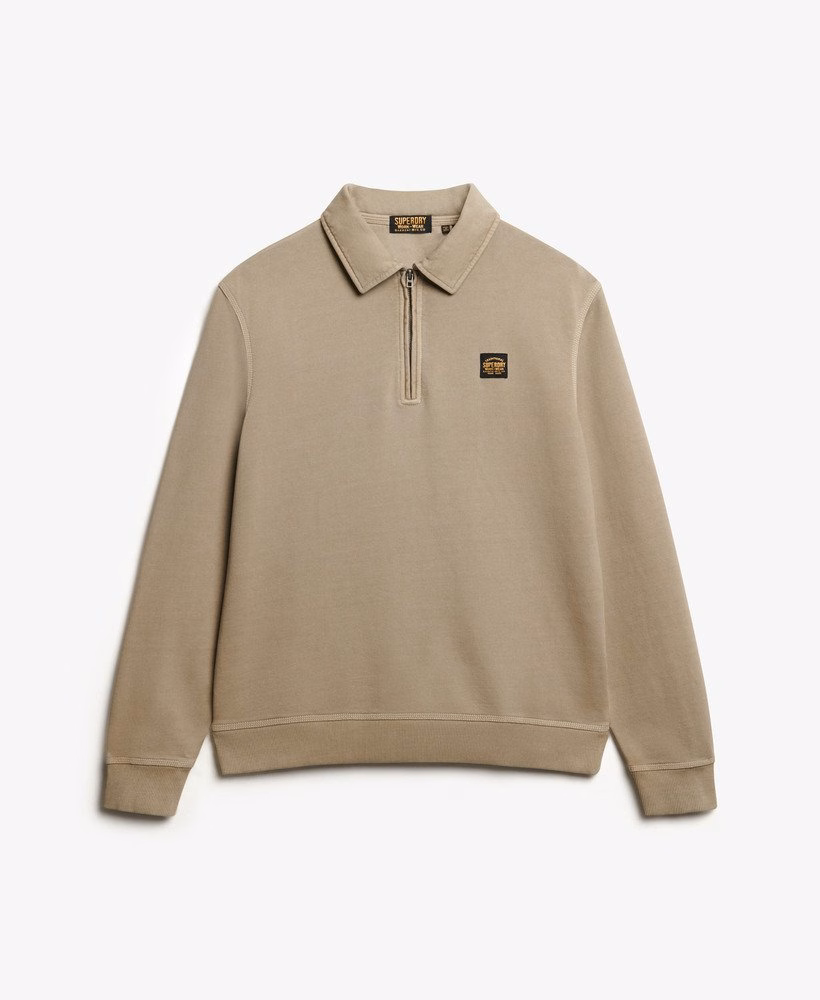 Sweatshirt met contrasterende stiksels en halve rits