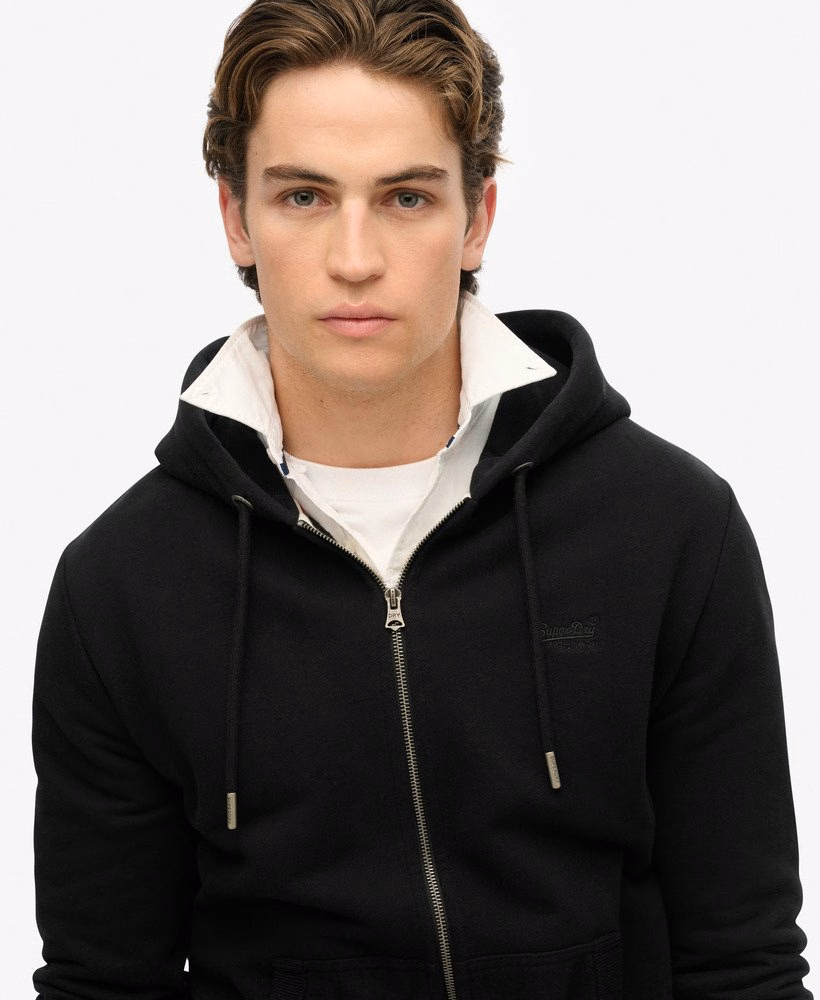 Essential Logo Half Brushed Zip Hoodie