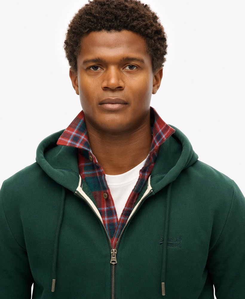 Essential Logo Half Brushed Zip Hoodie