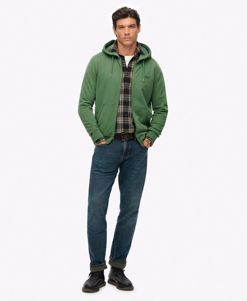 Essential Logo Half Brushed Zip Hoodie