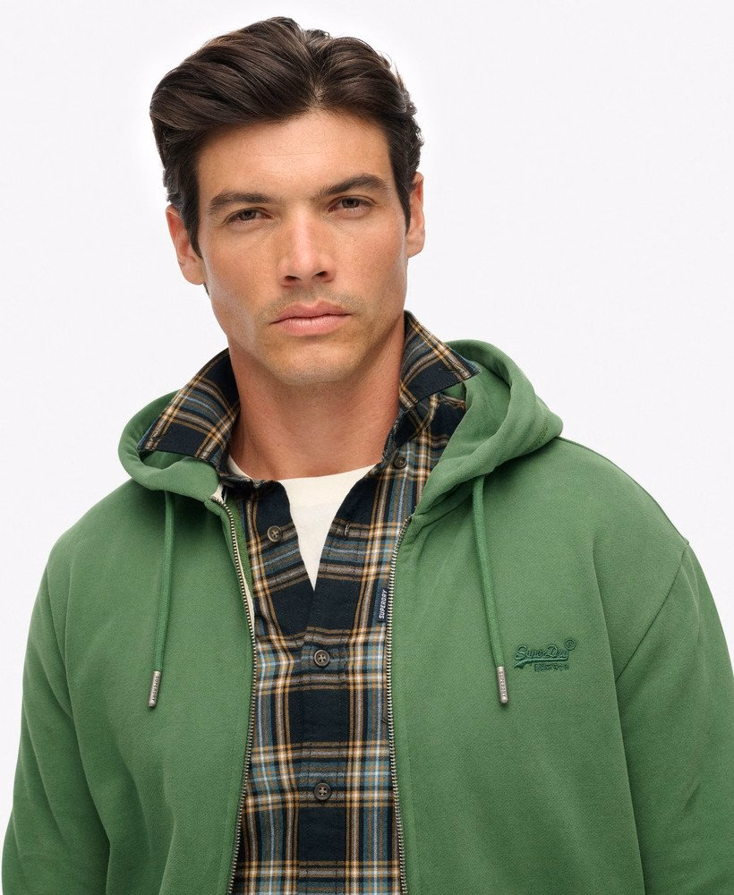 Essential Logo Half Brushed Zip Hoodie