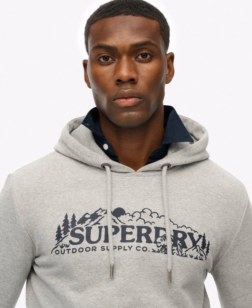 Relaxte hoodie met buitenmotief