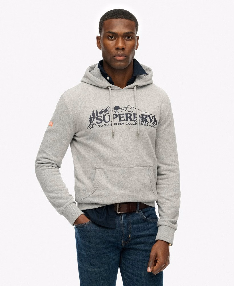 Relaxte hoodie met buitenmotief