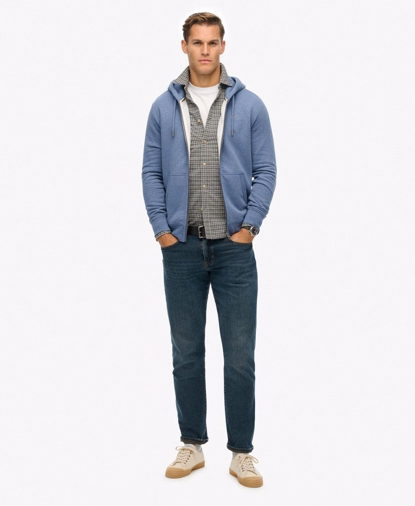 Essential Logo Half Brushed Zip Hoodie