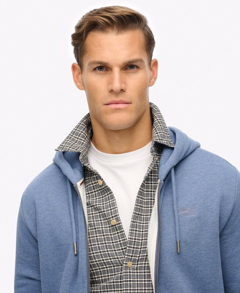 Essential Logo Half Brushed Zip Hoodie
