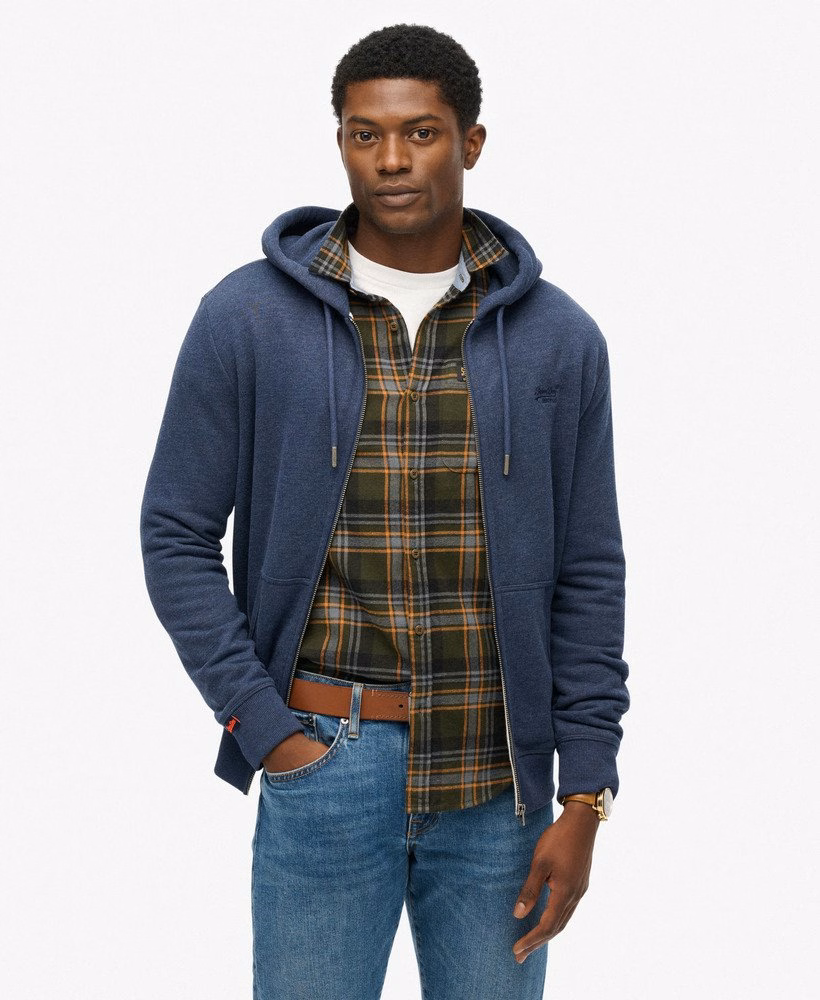 Essential Logo Half Brushed Zip Hoodie