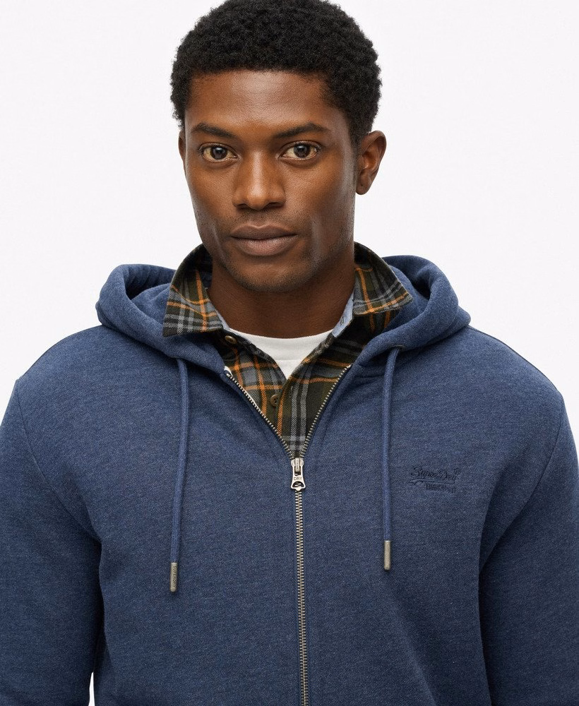 Essential Logo Half Brushed Zip Hoodie