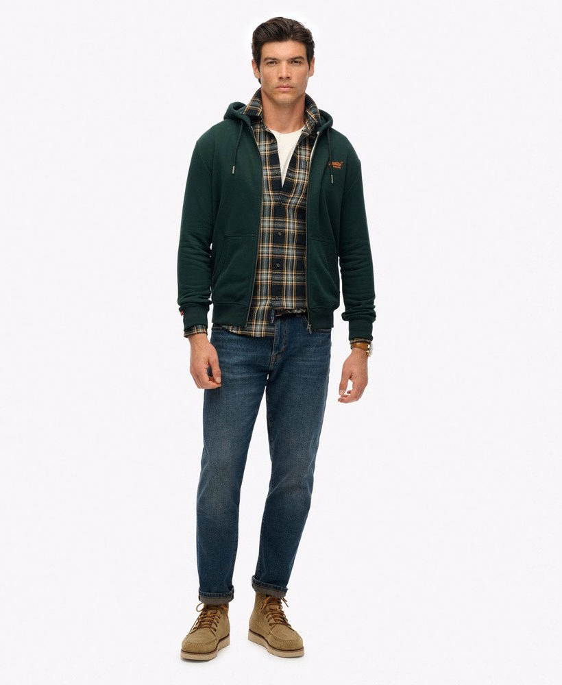 Essential Logo Half Brushed Zip Hoodie