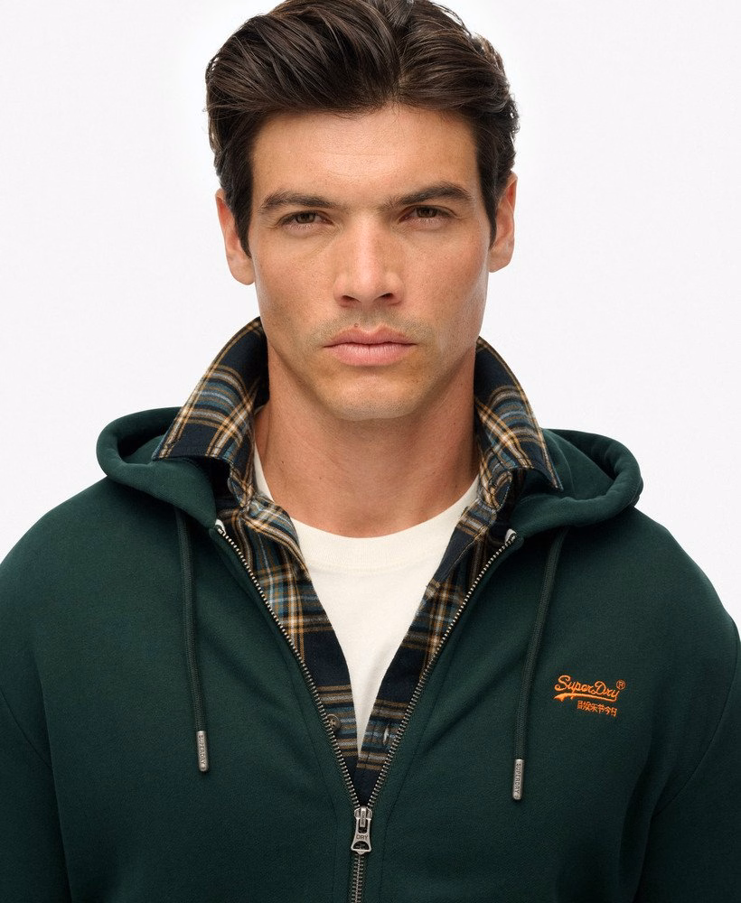 Essential Logo Half Brushed Zip Hoodie